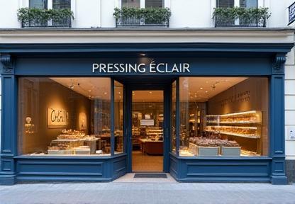 Vitrine élégante de Pressing Éclair à Paris